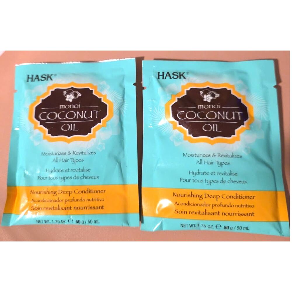 HASK Monoi Coconut Oil nourishing deep conditioner 50 ML EA (2 PACKETS)